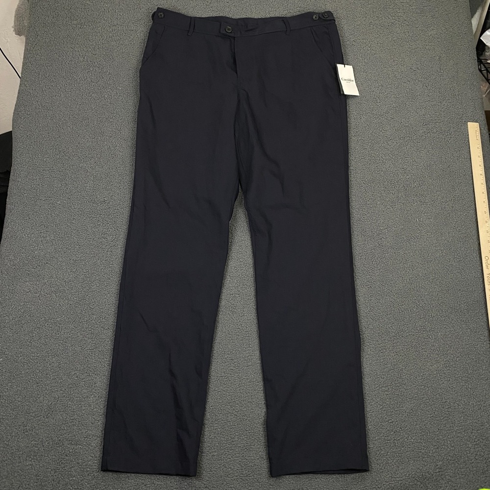 Corridor NYC‎ Travel Suit Trouser size 38x36 Navy Blue Wool Dress Pants NWT